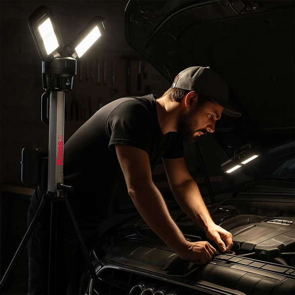 Kress KUF09.9 20Volt 2000/4500 Lümen Profesyonel Kule Tipi Teleskopik Katlanabilir LED Projektör (Akü Dahil Değildir) - 9