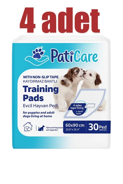 Paticare 60x90 cm 30'lu Yapışkanlı Kedi Köpek Çiş Pedi Mavi (4 ADET) ürün görseli