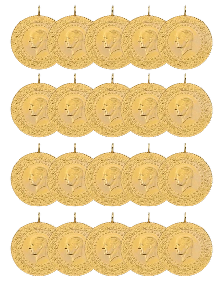 20 Adet Eski Tarihli Yarım Altın - 1