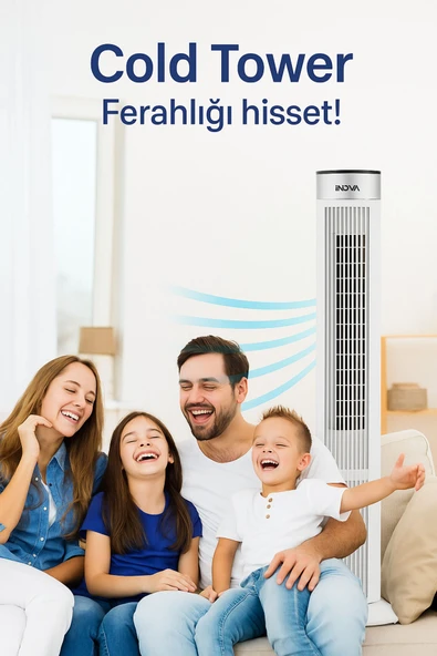 İnova Cold Tower Kule Tipi Büyük Boy 65 Watt Kumandalı Serinletici Vantilatör - Resim 5