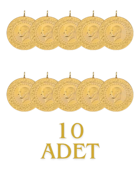 10 Adet Eski Tarihli Yarım Altın - 2