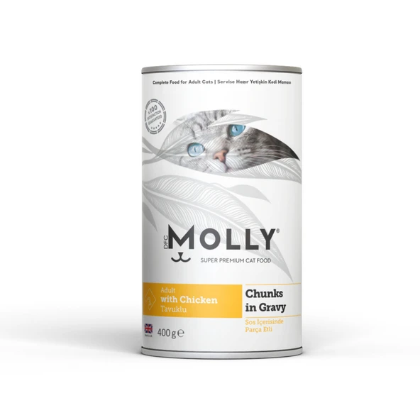 Molly Sos İçinde Parça Tavuklu Yetişkin Kedi Konservesi 400gr - Resim 2