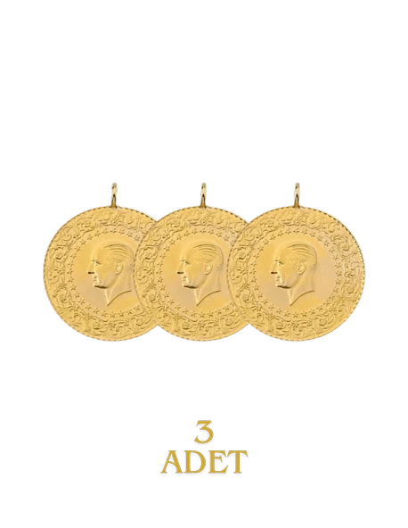 3 Adet Eski Tarihli Çeyrek Altın - 2