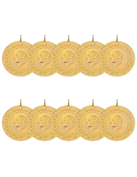 10 Adet Eski Tarihli Tam Altın