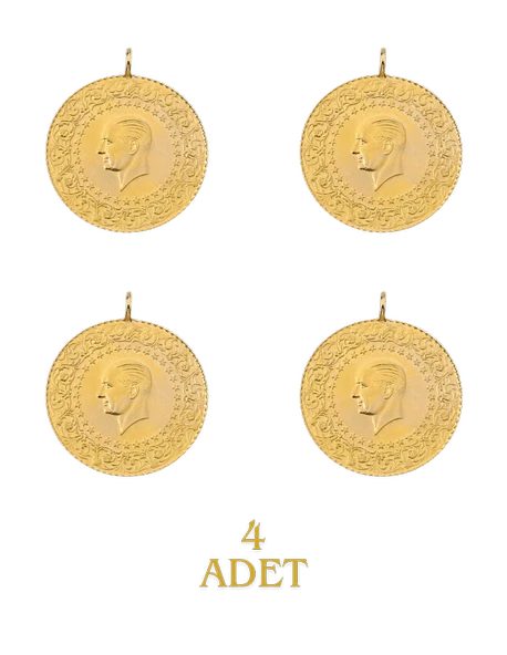 4 Adet Eski Tarihli Yarım Altın - 2