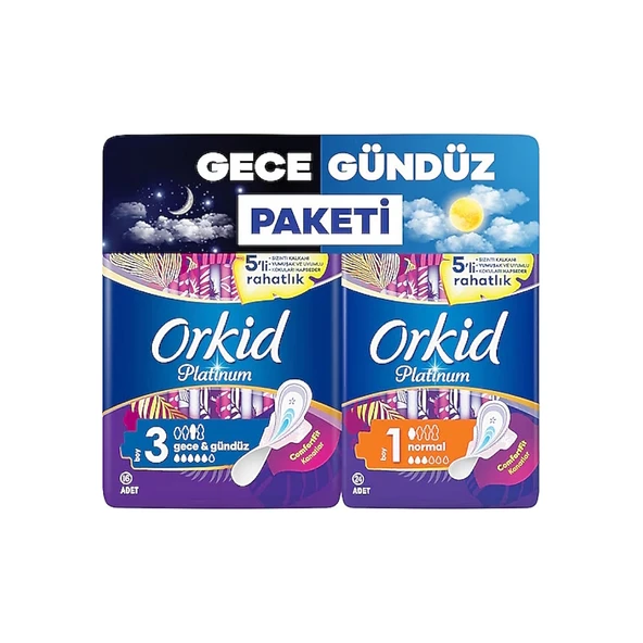 Orkid Platinum Gece Gündüz Ekonomik Paketi Hijyenik Ped 40 Adet ürün görseli