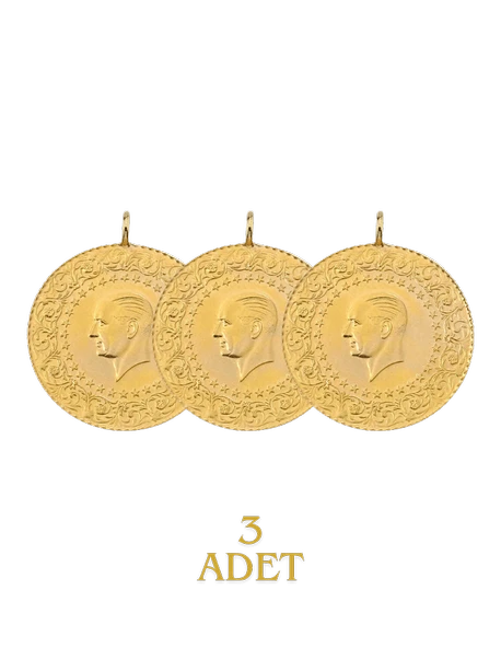 3 Adet Eski Tarihli Yarım Altın - 2