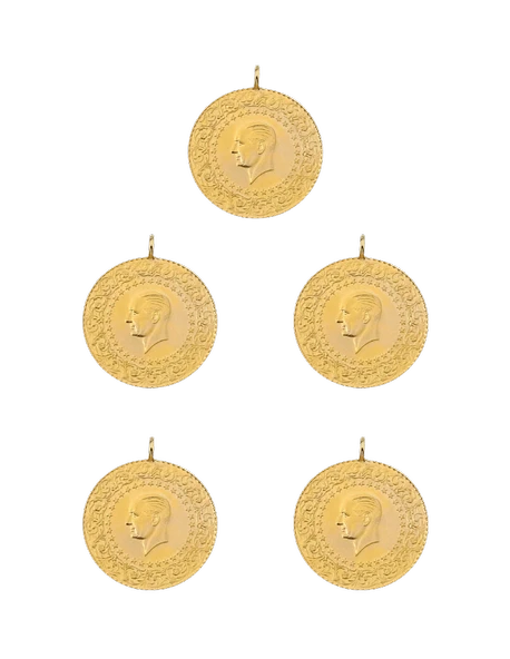 5 Adet Eski Tarihli Yarım Altın