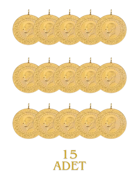 15 Adet Eski Tarihli Çeyrek Altın - 2