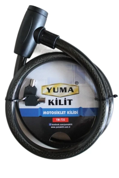 Motosiklet Bisiklet Kilidi 120cm Ym735 Siyah Ym735 ürün görseli