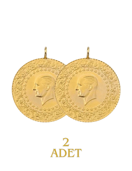 2 Adet Eski Tarihli Yarım Altın - 2