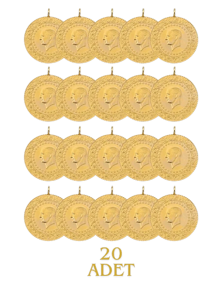 20 Adet Eski Tarihli Yarım Altın - 2