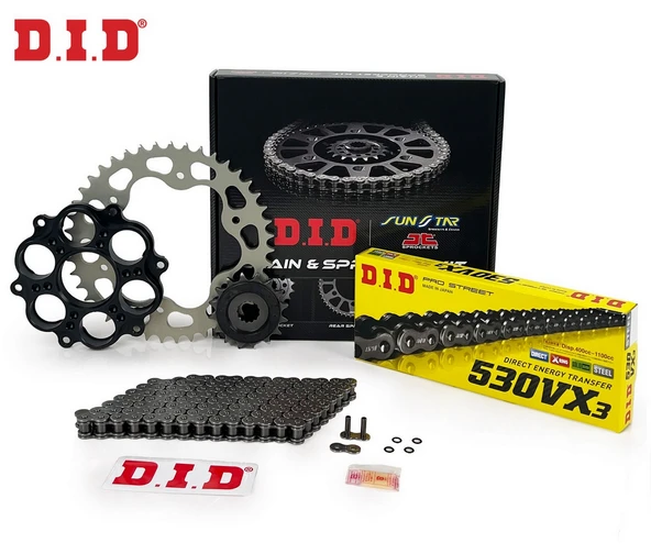 ZİNCİR DİŞLİ SETİ DUCATI MULTISTRADA S 1200cc ZİNCİR: DID-530VX3 Çelik-108 ÖN DİŞLİ: JT 15T ARKA DİŞLİ: SUNSTAR 40T 2010-2017 ürün görseli