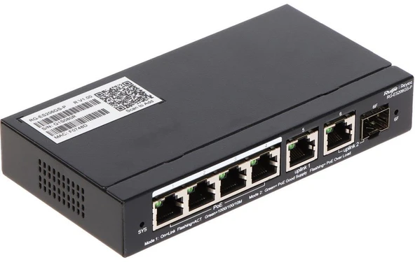 Ruijie Reyee RG-ES206GS-P 4 Port Poe 54W 1Xrj45 Uplink +1xsfp Combo Uplink Gigabit Poe Yönetilebilir Switch ürün görseli