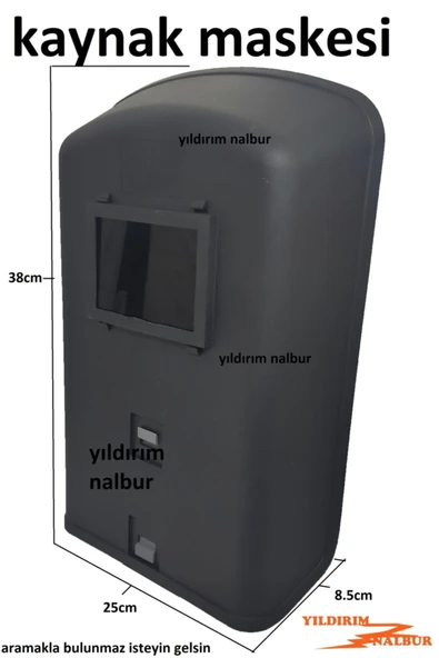 Kaynak Maskesi Plastik Siyah Camlı Kaynak Elde Tutmalı Yapma Maskesi - Resim 2