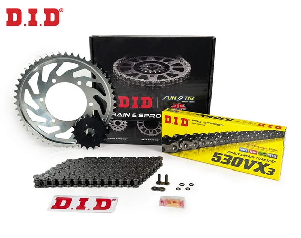 ZİNCİR DİŞLİ SETİ TRIUMPH SPEED TRIPLE R S RS 1050cc ZİNCİR: DID-530VX3 Çelik-108 ÖN-ARKA DİŞLİ: JT 18T-43T 2012-2021 - Resim 2