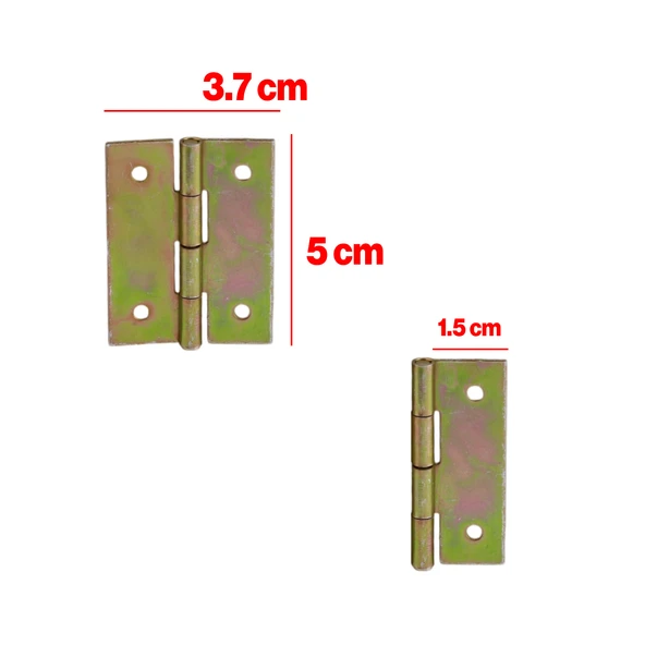 Yaprak Menteşe 2 Adet Prinç Sarı No:2 Mobilya Pencere Kapı Duşakabin Dolap Menteşesi İki Kanatlı - Resim 3