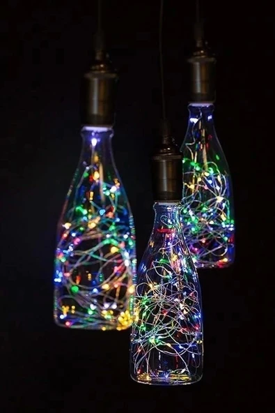 Pilli Renkli Peri Led Işık Dekoratif Aydınlatma 5 Metre RGB Led - Resim 3