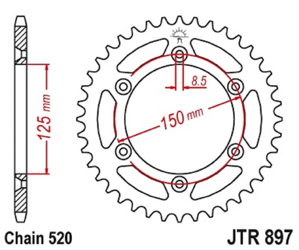 ARKA DİŞLİ KTM SX-F 450cc DİŞLİ SAYISI : +1 2013-2021 - Resim 2