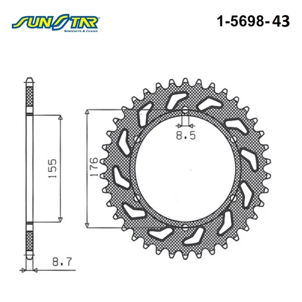 ARKA DİŞLİ TRIUMPH TIGER SPORT 1050cc DİŞLİ SAYISI : -2 2014-2021 - Resim 2