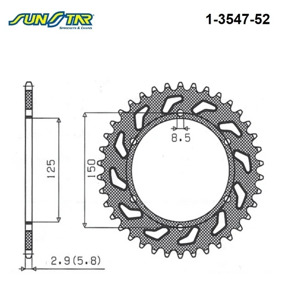 ARKA DİŞLİ KTM SX-F 450cc DİŞLİ SAYISI : +2 2013-2021 - Resim 2