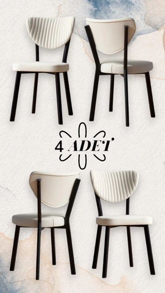 ELMA SANDALYE KREM ( 4 ADET ) - 1