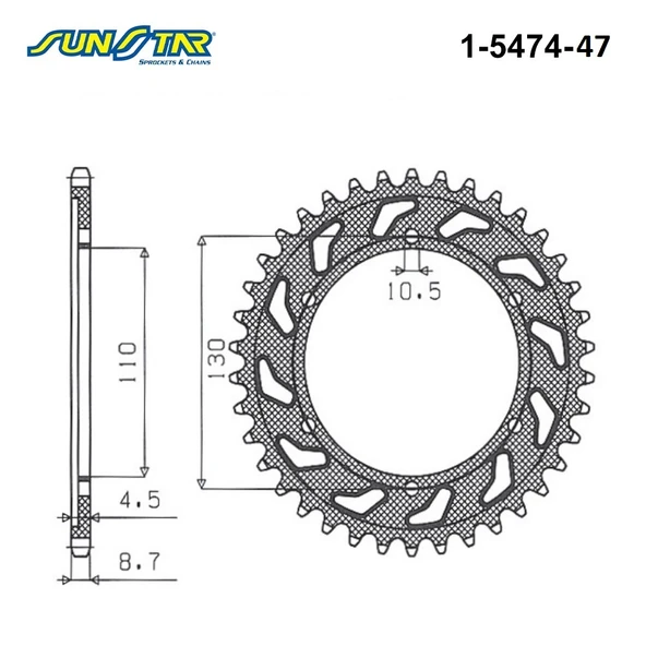 ARKA DİŞLİ YAMAHA FZ6 FAZER S2 600cc DİŞLİ SAYISI : +1 2007-2009 - Resim 2