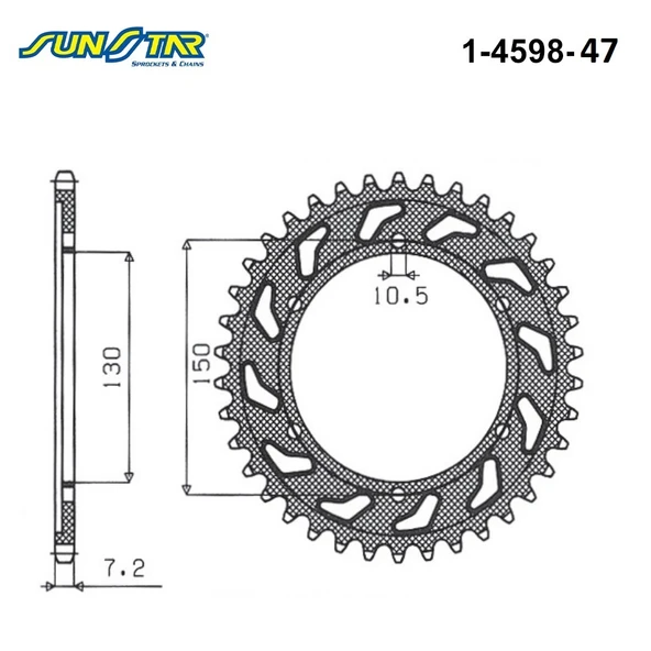 ARKA DİŞLİ YAMAHA FZ8 FAZER 800cc DİŞLİ SAYISI : +1 2010-2016 - Resim 2