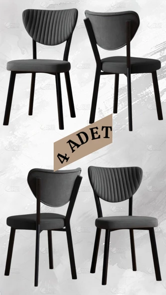 ELMA SANDALYE ANTRASİT ( 4 ADET ) - 1