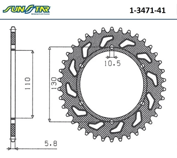 ARKA DİŞLİ YAMAHA YZF R25 250cc DİŞLİ SAYISI : -2 2015-2024 ürün görseli