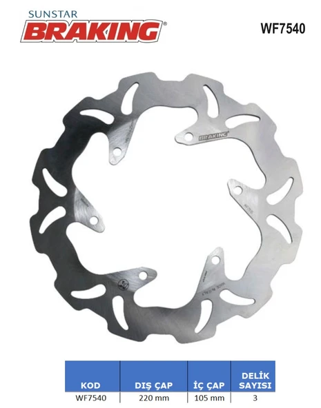 DALGALI ARKA FREN DİSKİ WF7540 ürün görseli