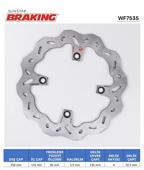 HONDA CRF 1000-1100 DALGALI ARKA FREN DİSKİ ARKA 2023-2024 ürün görseli