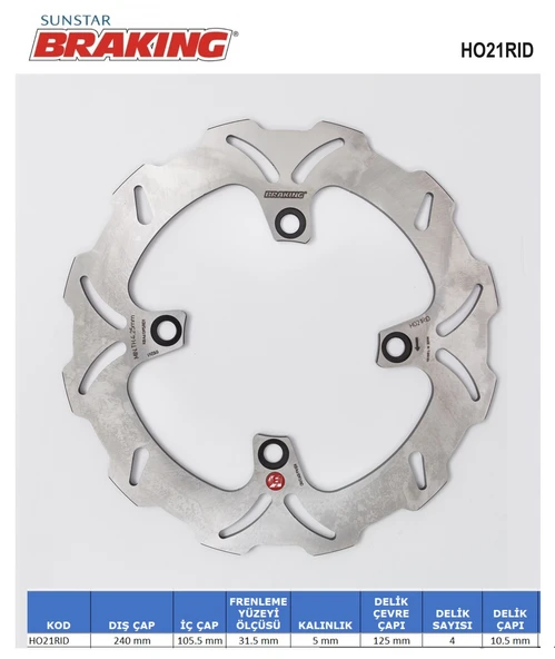 DALGALI FREN DİSKİ HONDA SILVER WING ABS 600cc ARKA 2001-2002-2010 ürün görseli