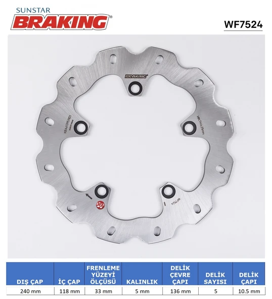 HONDA NC 700-750 BMW G 310 R GS DALGALI ARKA FREN DİSKİ 2014-2025 ürün görseli