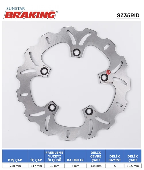 SUZUKI AN 650 BURGMAN DALGALI ARKA FREN DİSKİ 2004-2019 ürün görseli