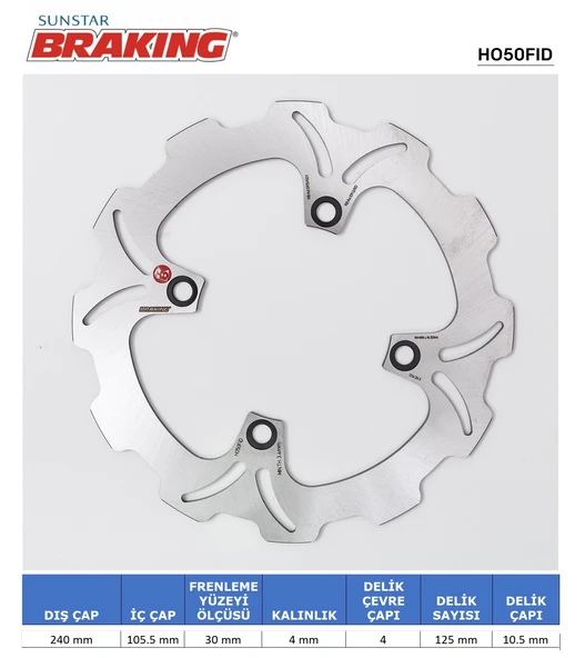 HONDA DALGALI ARKA FREN DİSKİ HONDA FORZA300cc ARKA 2013-2017 ürün görseli