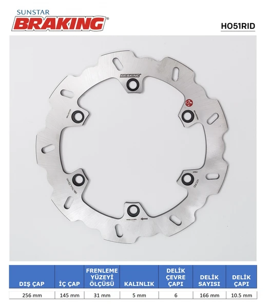 HONDA XLV 1000 CBR 1100 XX DALGALI ARKA FREN DİSKİ 1000cc 2004-2011 ürün görseli