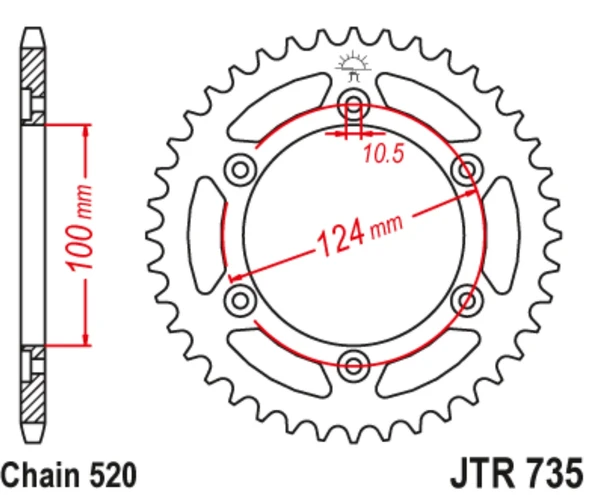 ARKA DİŞLİ DUCATI MONSTER 696cc DİŞLİ SAYISI : +1 2008-2014 ürün görseli