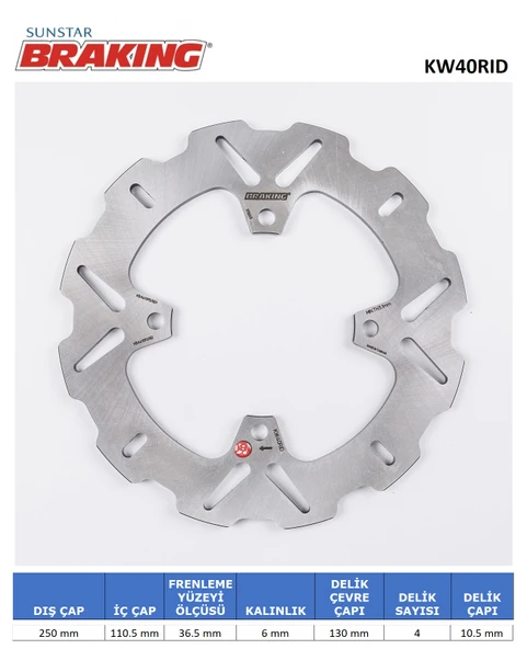 DALGALI ARKA FREN DİSKİ KAWASAKI ZZR BREMBO CALIPER 1400cc ARKA 2016-2021 ürün görseli