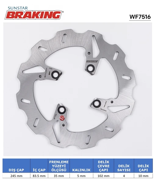 DUCATI DALGALI ARKA FREN DİSKİ DUCATI SUPERSPORT S 937cc 2017-2020 ürün görseli