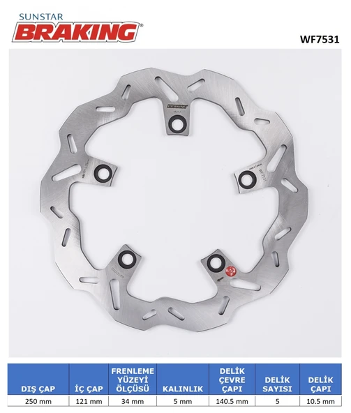 SUZUKI GSX-S F ABS KATANA DALGALI ARKA FREN DİSKİ 1000cc 2022-2024 ürün görseli