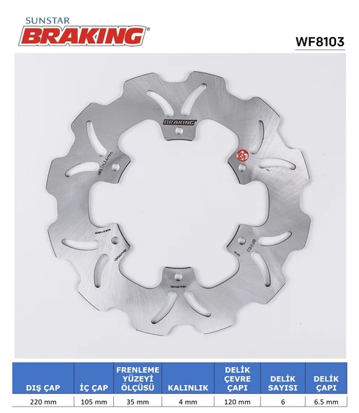 VESPA GTS 125-250-300 DALGALI ÖN VE ARKA FREN DİSKİ 2010-2022 ürün görseli