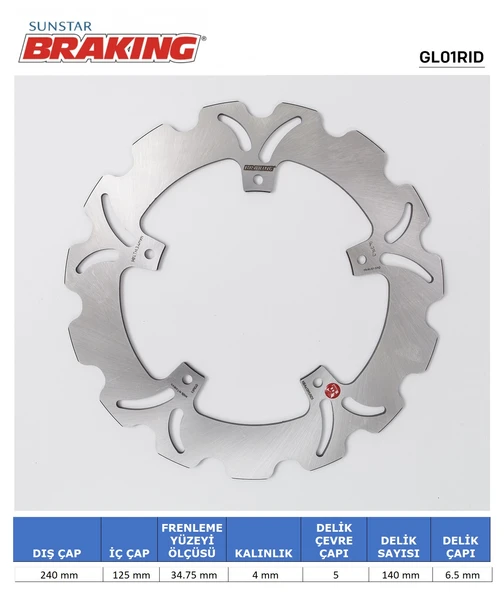 DALGALI ARKA FREN DİSKİ PIAGGIO X9 250cc ÖN ARKA 2000-2006 ürün görseli