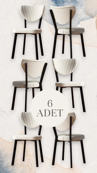 ELMA SANDALYE KREM ( 6 ADET ) - 1
