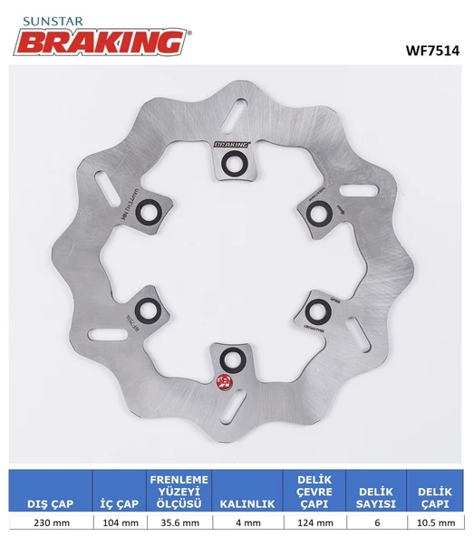 DALGALI ARKA FREN DİSKİ KTM RC 390cc ARKA 2014-2024 ürün görseli