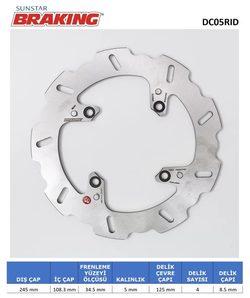 DUCATI HYPERMOTARD EVO SP ARKA DALGALI DİSK DUCATI STREETFIGHTER 848cc 2012-2015 ürün görseli