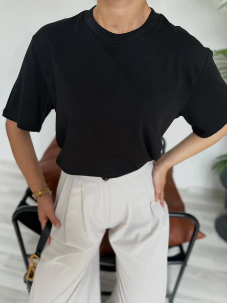 Kadın Basic Tshirt Siyah - Resim 2