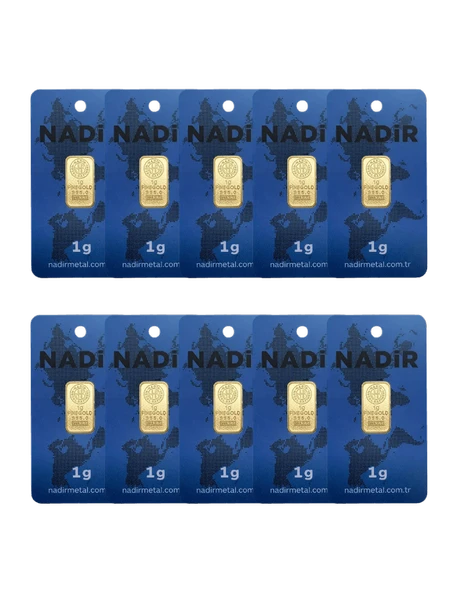 NadirGold 10 Gr Külçe Altın ( 1gr x 10 Adet ) ürün görseli 1