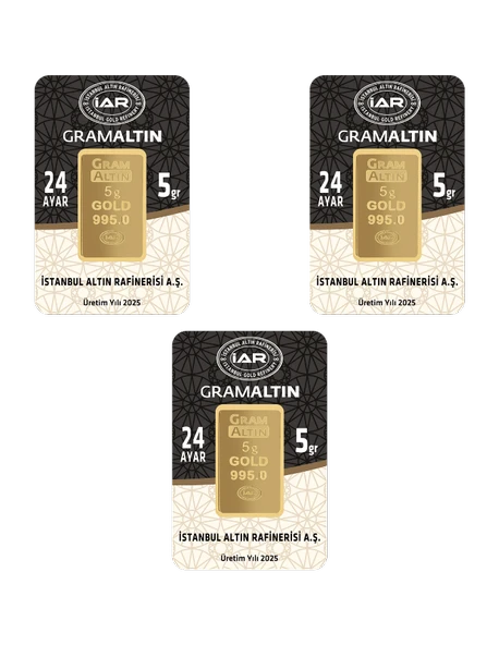 15 GRAM 24 AYAR İAR GRAMALTIN ( 5gr x 3 Adet )