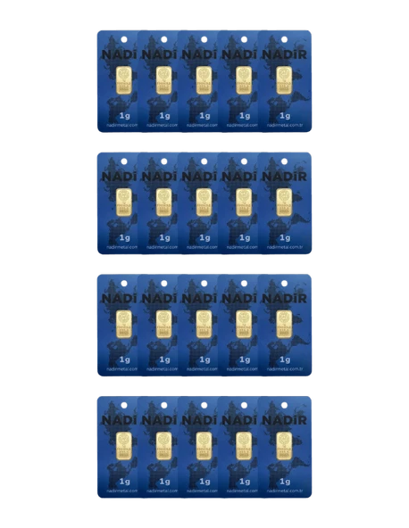 NadirGold 20 Gr Külçe Altın ( 1gr x 20 Adet ) ürün görseli 1